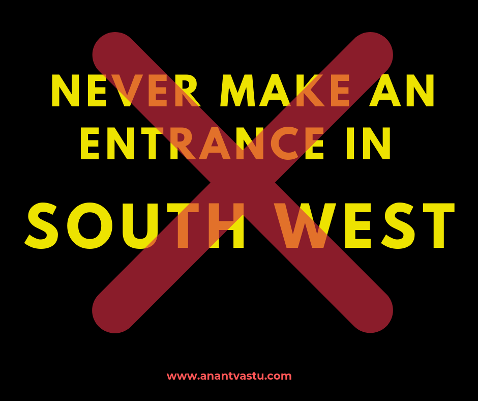 south west entrance vastu